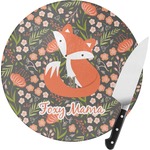 Foxy Mama Round Glass Cutting Board