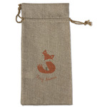 Foxy Mama Large Burlap Gift Bag - Front