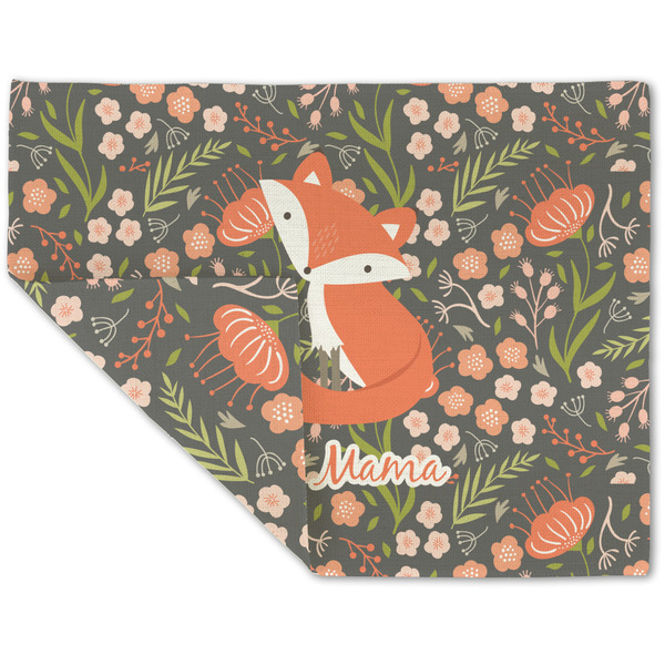 Custom Foxy Mama Double-Sided Linen Placemat - Single