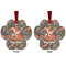 Foxy Mama Metal Paw Ornament - Front and Back