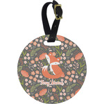 Foxy Mama Plastic Luggage Tag - Round