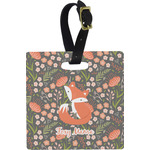 Foxy Mama Plastic Luggage Tag - Square