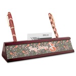 Foxy Mama Red Mahogany Nameplate with Business Card Holder