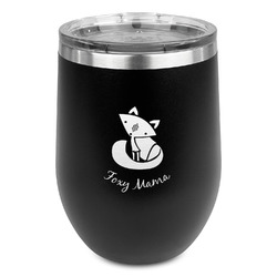 Foxy Mama Stemless Stainless Steel Wine Tumbler - Black - Double Sided