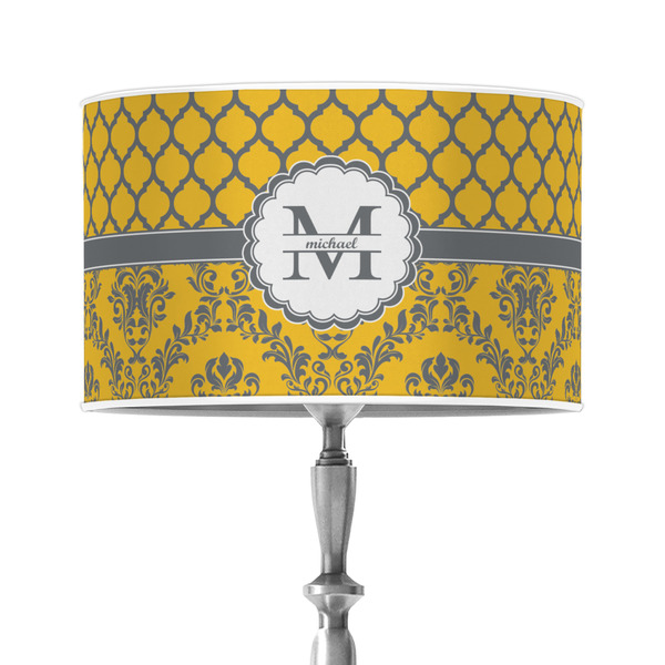 Custom Damask & Moroccan 12" Drum Lamp Shade - Poly-film (Personalized)