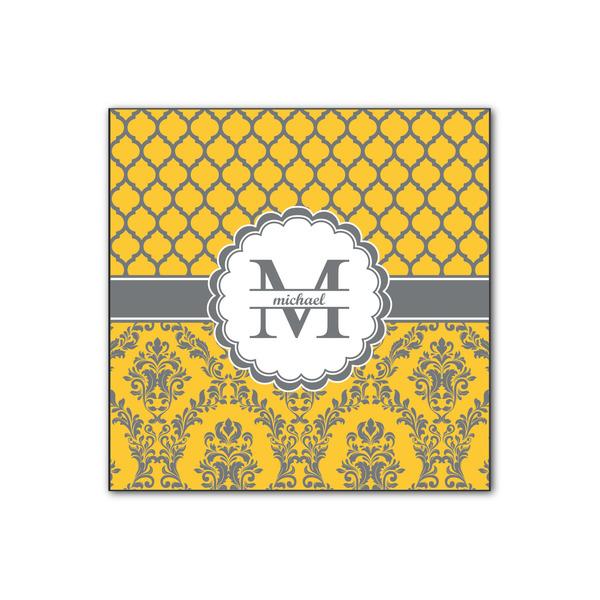 Custom Damask & Moroccan Wood Print - 12x12 (Personalized)