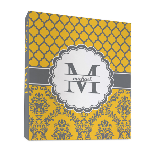 Custom Damask & Moroccan 3 Ring Binder - Full Wrap - 1" (Personalized)