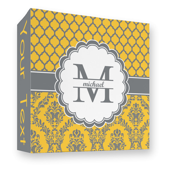 Custom Damask & Moroccan 3 Ring Binder - Full Wrap - 3" (Personalized)