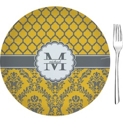 Damask & Moroccan Glass Appetizer / Dessert Plate 8" (Personalized)