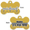 Damask & Moroccan Bone Shaped Dog Tag - Front & Back