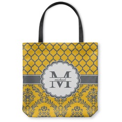 Damask & Moroccan Canvas Tote Bag - Medium - 16"x16" (Personalized)