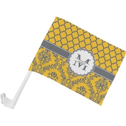 Damask & Moroccan Car Flag - Small w/ Name and Initial