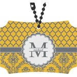 Damask & Moroccan Rear View Mirror Ornament (Personalized)