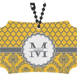 Damask & Moroccan Rear View Mirror Ornament (Personalized)