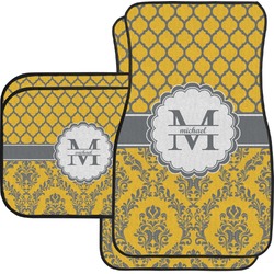 Damask & Moroccan Car Floor Mats Set - 2 Front & 2 Back (Personalized)