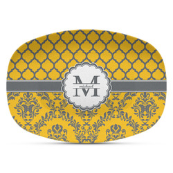 Damask & Moroccan Plastic Platter - Microwave & Oven Safe Composite Polymer (Personalized)