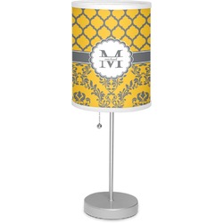 Damask & Moroccan 7" Drum Lamp with Shade Linen (Personalized)