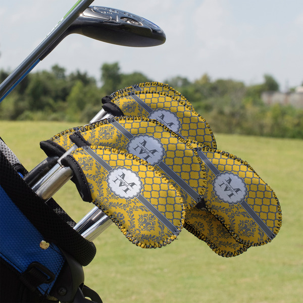 Custom Damask & Moroccan Golf Club Iron Cover - Set of 9 (Personalized)