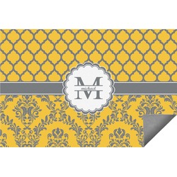 Damask & Moroccan Indoor / Outdoor Rug - 6'x8' w/ Name and Initial