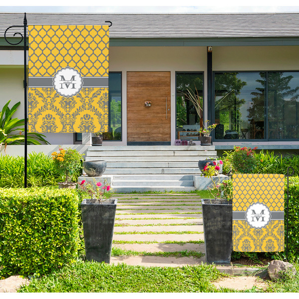 Custom Damask & Moroccan Large Garden Flag - Single Sided (Personalized)