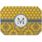 Damask & Moroccan Dining Table Mat - Octagon (Single-Sided) w/ Name and Initial