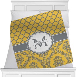 Damask & Moroccan Minky Blanket - Twin / Full - 80"x60" - Double Sided (Personalized)