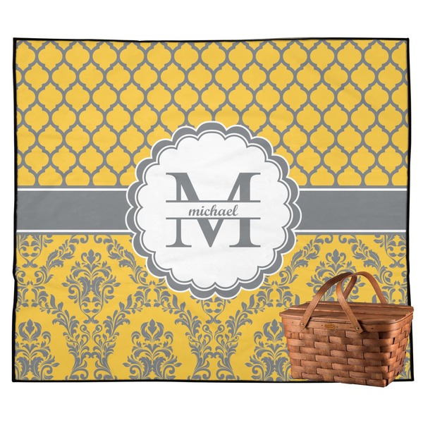 Custom Damask & Moroccan Outdoor Picnic Blanket (Personalized)