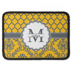 Damask & Moroccan Iron On Rectangle Patch w/ Name and Initial