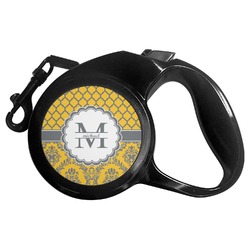 Damask & Moroccan Retractable Dog Leash - Medium (Personalized)