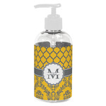 Damask & Moroccan Plastic Soap / Lotion Dispenser (8 oz - Small - White) (Personalized)