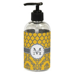 Damask & Moroccan Plastic Soap / Lotion Dispenser (8 oz - Small - Black) (Personalized)