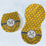 Damask & Moroccan Burp Pads - Velour - Set of 2 w/ Name and Initial