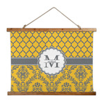 Damask & Moroccan Wall Hanging Tapestry - Wide (Personalized)