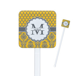 Damask & Moroccan Square Plastic Stir Sticks (Personalized)