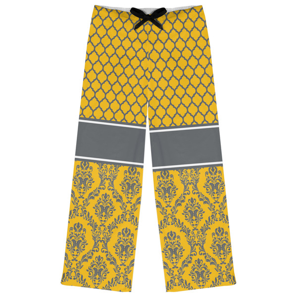 Custom Damask & Moroccan Womens Pajama Pants - XS