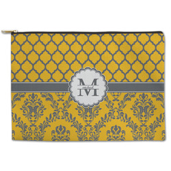 Damask & Moroccan Zipper Pouch - Large - 12.5"x8.5" (Personalized)