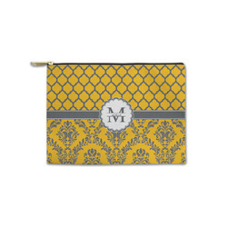 Damask & Moroccan Zipper Pouch - Small - 8.5"x6" (Personalized)