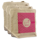 Moroccan Reusable Cotton Grocery Bags - Set of 3 (Personalized)