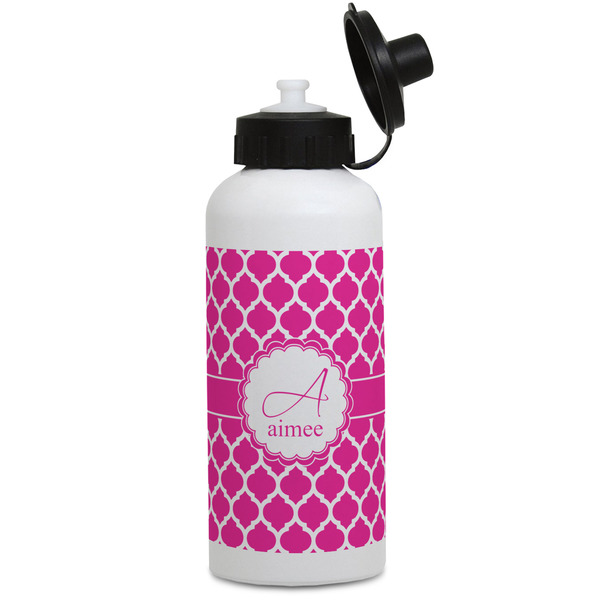 Custom Moroccan Water Bottles - Aluminum - 20 oz - White (Personalized)