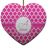 Moroccan Heart Ceramic Ornament w/ Name and Initial