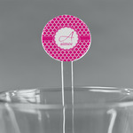 Moroccan 7" Round Plastic Stir Sticks - Clear (Personalized)