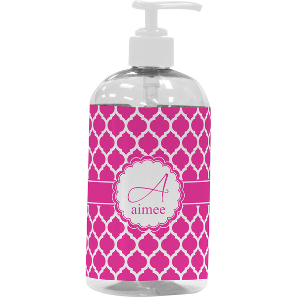 Custom Moroccan Plastic Soap / Lotion Dispenser (16 oz - Large - White) (Personalized)