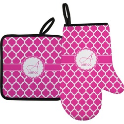 Moroccan Right Oven Mitt & Pot Holder Set w/ Name and Initial