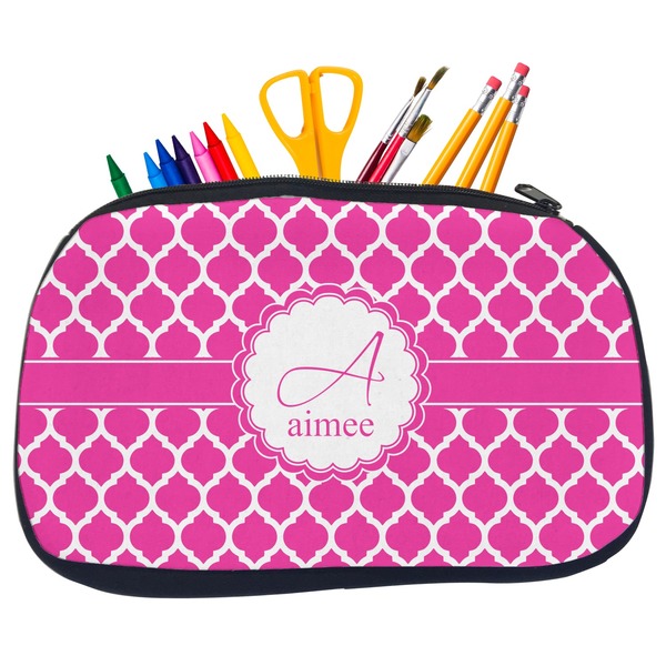 Custom Moroccan Neoprene Pencil Case - Medium w/ Name and Initial