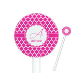 Moroccan 5.5" Round Plastic Stir Sticks - White - Single Sided (Personalized)