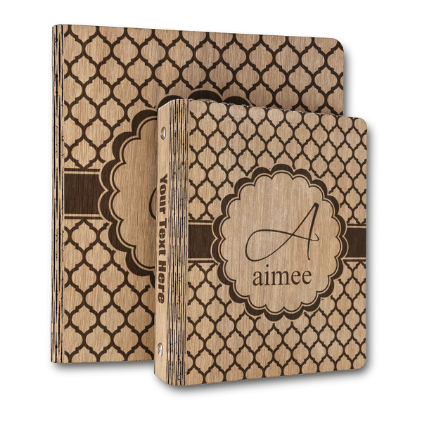 Custom Moroccan Wood 3-Ring Binder (Personalized)