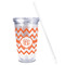 Chevron Acrylic Tumbler - Full Print - Front straw out