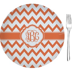 Chevron Glass Appetizer / Dessert Plate 8" (Personalized)