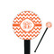 Chevron Black Plastic 7" Stir Stick - Round - Closeup