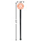 Chevron Black Plastic 7" Stir Stick - Round - Dimensions